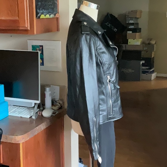 Sam Edelman Black Lamb Leather Moto Jacket Size M, NWT - Picture 8 of 16